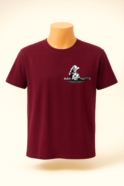 Man Monster Printed T-shirt – Maroon